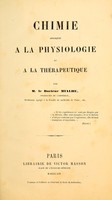 view Chimie appliquée a la physiologie et a la thérapeutique / par M. le Docteur Mialhe.