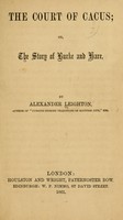 view The court of Cacus : or, the story of Burke and Hare / by Alexander Leighton.
