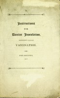 view Instructions for vaccine inoculation : commonly called vaccination.