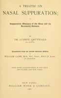 view A treatise on nasal suppuration, or suupurative diseases of the nose and its accessory sinuses / by Ludwig Grünwald.