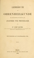 view Lehrbuch der Ohrenheilkunde : mit besonderer Rücksicht auf Anatomie und Physiologie.