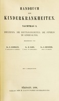 view Handbuch der Kinderkrankheiten / herausgegeben von Dr. C. Gebhardt, ... Nachtrag I-[III].