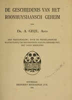 view De geschiedenis van het Roonhuysiaansch geheim / door A. Geijl ;een verhandelung.