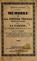 view Mémoire sur la petite vérole vraie et fausse et sur la vaccine : Pour l'instruction des parents et des jeunes médecina.