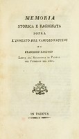 view Memoria storica e ragionata sopra l'innesto del vaiuolo vaccino / di Francesco Fanzago.