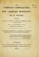 view Des varioles compliquées : des varioles modifiées; de la vaccine ... / Par P.-A. Cousture.