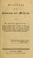 view Anleitung zu dem Studium der Medicin / von D. Ludwig Choulant.