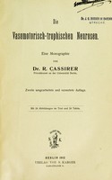 view Die vasomotorisch-trophischen Neurosen : eine Monographie / von R. Cassirer.