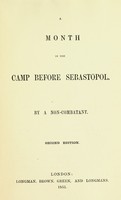 view A month in the camp before Sebastopol / By a Non-combatant.