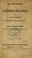 view Die Krankheiten des Gehoerorganes : ein Handbuch zum Gebrauche seiner Vorlesungen / von Karl Joseph Beck.