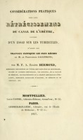 view Considérations pratiques sur les rétrécissemens du canal de l'urètre : suivies d'un essai sur les tubercules, d'après les travaux cliniques les plus récens de M. le professeur Lallemand / par M.F.A. Eugène Bermond.