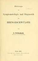 view Beiträge zur Symptomatologie und Diagnostik der Hirngeschwülste.