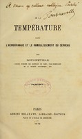 view De la tempature dans l'horrhagie et le ramollissement du cerveau.