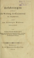 view Erfahrungen über die Wirkung der Eisenmittel im allgemeinen und des Driburger Wassers insbesondere / von Joachim Dietrich Brandis, M.D.