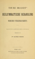 view Thure Brandt's heilgymnastische Behandlung weiblicher Unterleibskrankheiten / nach dem Schwedischen Original Übersetz von Alfred Resch.