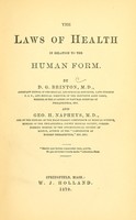 view The laws of health in relation to the human form / by D.G. Brinton and Geo. H. Napheys.