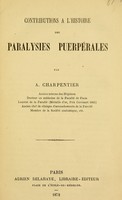 view Contributions l'histoire des paralysies puerpales.