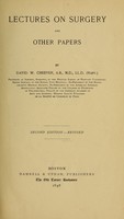 view Lectures on surgery and other papers / by David W. Cheever.