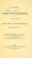 view Records of obstetric consultation practice ; and a translation of Busch & Moser on uterine haemorrhage, with notes and cases.