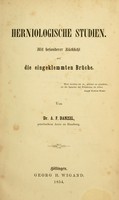 view Herniologische Studien : mit besonderer Rücksicht auf die eingeklemmten Brüche / von A.F. Danzel.