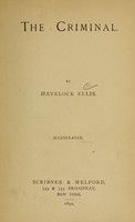 view The criminal / By Havelock Ellis.