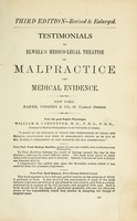 view A Medico-legal treatise on malpractice and medical evidence : comprising the elements of medical jurisprudence / by John J. Elwell.