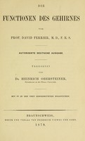 view Die Functionen des Gehirnes / von David Ferrier.