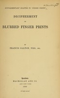 view Supplementary chapter to 'Finger prints' : Decipherment of blurred finger prints.