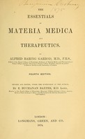 view The essentials of materia medica and therapeutics / by Alfred Baring Garrod.