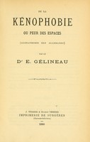 view De la kénophobie ou peur des espaces, (agoraphobie des Allemands) / par E. Gélineau.