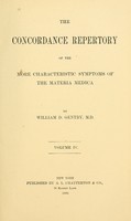 view The concordance repertory of the more characteristic symptoms of the materia medica / by William D. Gentry.