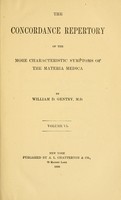 view The concordance repertory of the more characteristic symptoms of the materia medica / by William D. Gentry.