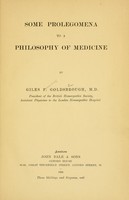 view Some prolegomena to a philosophy of medicine / by Giles F. Goldsbrough.