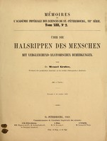 view Ueber die Halsrippen des Menschen mit vergleichend-anatomischen Bemerkungen / von Wenzel Gruber ; mit 2 Tafeln.