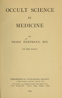 view Occult science in medicine / by Franz Hartmann.