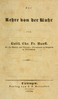 view Zur Lehre von der Ruhr / von Gottl. Chr. Fr. Hauff.