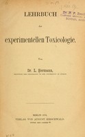 view Lehrbuch der experimentellen Toxicologie.