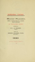 view Magic plants : being a translation of a curious tract entitled De vegetalibus magicis / written by M.J.H. Heucher, 1700 ; edited by Edmund Goldsmid.