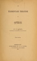 view An elementary treatise on optics / by I.W. Jackson.