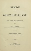 view Lehrbuch der Ohrenheilkunde für Ärzte und Studirende / von L. Jacobson.