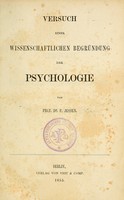 view Versuch einer wissenschaftlichen Begründung der Psychologie / von Prof. dr. P. Jessen.