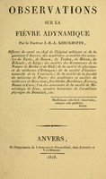 view Observations sur la fièvre adynamique / par le Docteur J.-R.-L. Kerckhoffs.