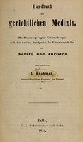 view Handbuch der gerichtlichen Medizin : Mit Benutzung eigner Untersuchungen nach dem heutigen Standpunkte der Naturwissenschaften für Aerzte und Juristen.