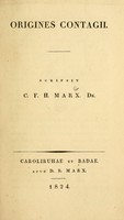 view Origines contagii / scripsit C.F.H. Marx.
