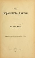 view Über subphrenische Abscesse / von Karl Maydl.