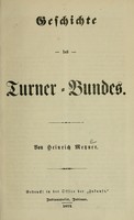 view Geschichte des Turner-Bundes / von Heinrich Metzner.