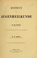 view Handbuch der Augenheilkunde / von Ed. Meyer ; ins Deutsche übertragen und bearb. von W. Block.