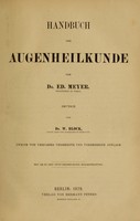 view Handbuch der Augenheilkunde / von Ed. Meyer, deutsch von W. Block.