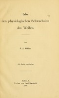 view Ueber den physiologischen Schwachsinn des Weibes / von P.J. Möbius.