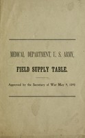 view Field supply table : approved by the Secretary of War, May 9, 1898.